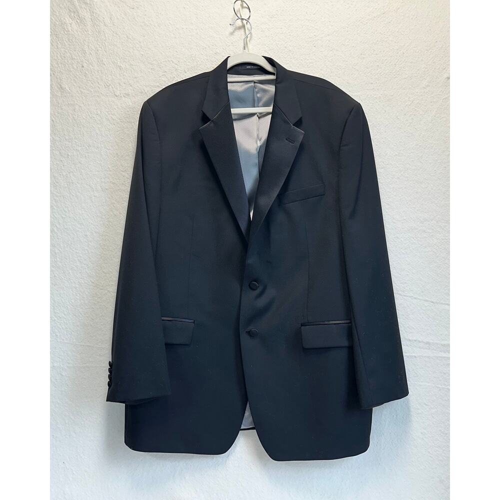 Calvin Klein Formal Classic Black Wool Shawl Collar Tuxedo Blazer Size 44L